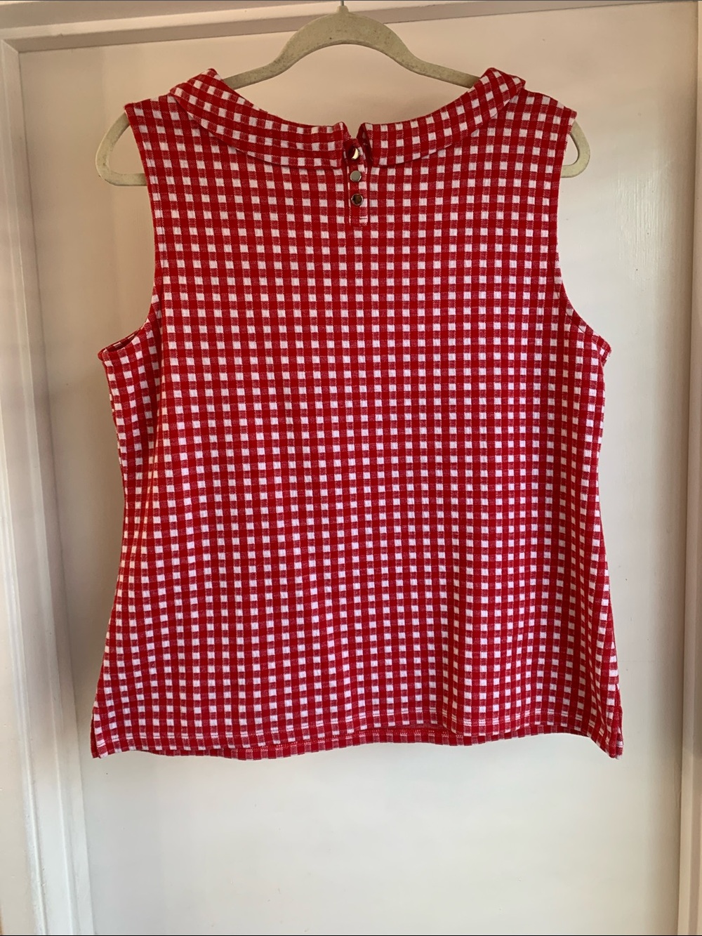 Talbots Women's Red and White Gingham Sleeveless Tank Large - Picture 3 of 8